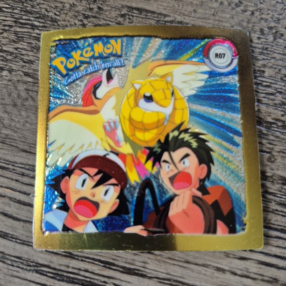 Vintage 1999 Artbox Pokemon Sandshrew R07 Gold Sticker Series 1 Prism Holo